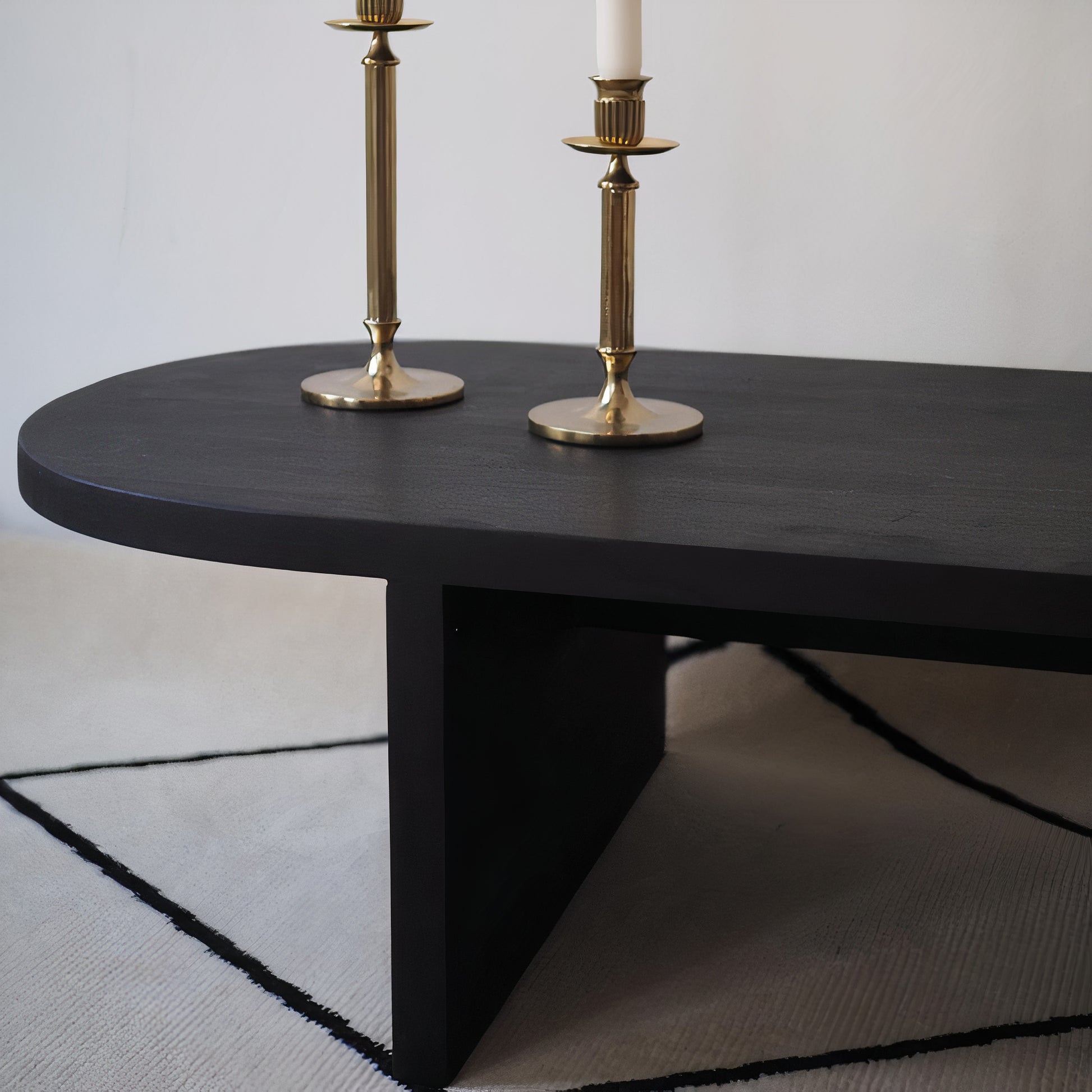 Bridge Oval Black Coffee Table - Luzid Studio 