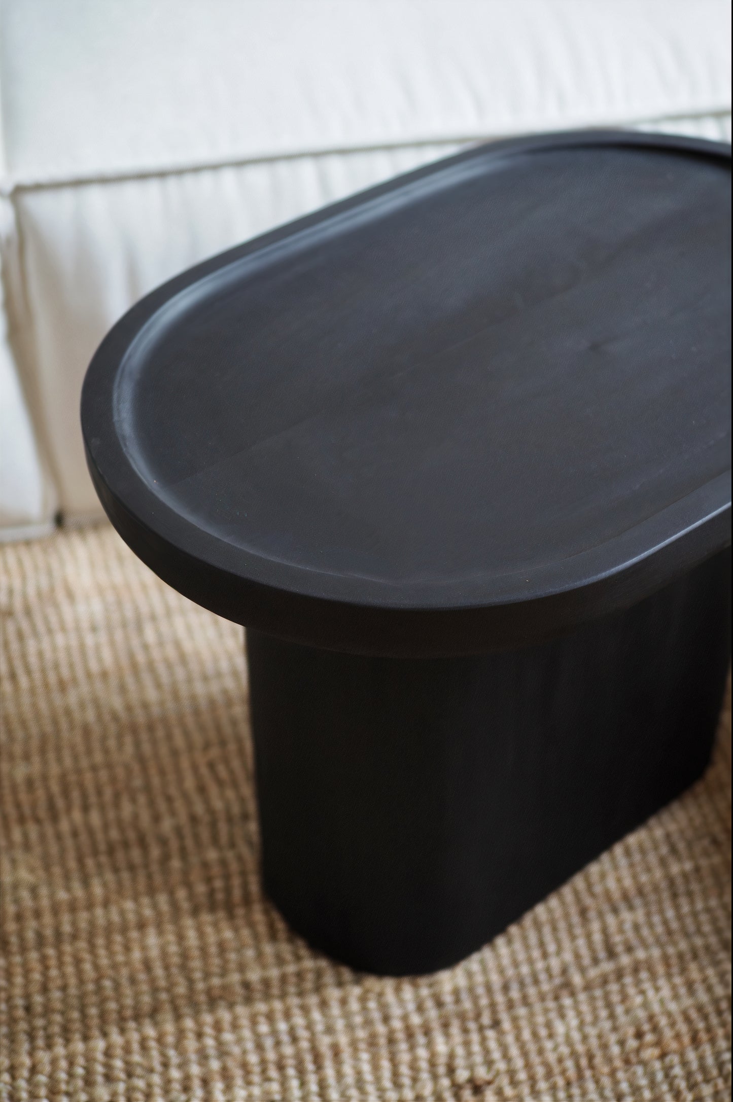 Axel Solid Black Wooden Side Table - Luzid Studio 