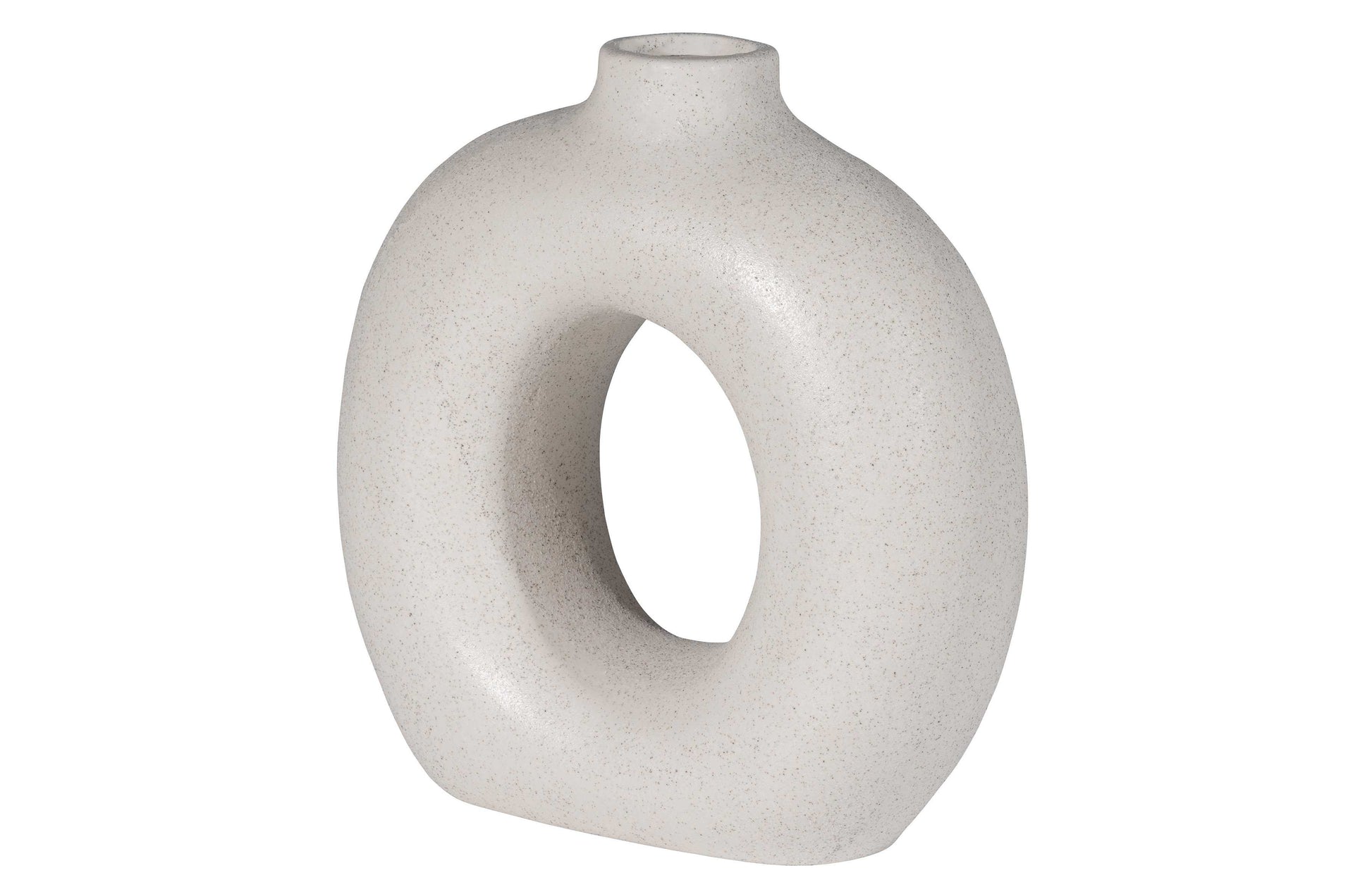 Chalk White Round Ceramic Vase 25cm Height - Luzid Studio 