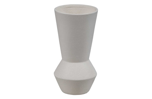 Chalky White Modern Ceramic Vase 20cm Height - Luzid Studio 