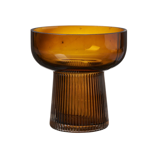 Amber Glass Vase, 14cm Height - Luzid Studio 