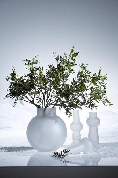 3er Frosted White Vase 16cm Height - Luzid Studio 