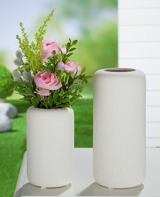 Chalky white Ceramic Vase 22 Height - Luzid Studio 